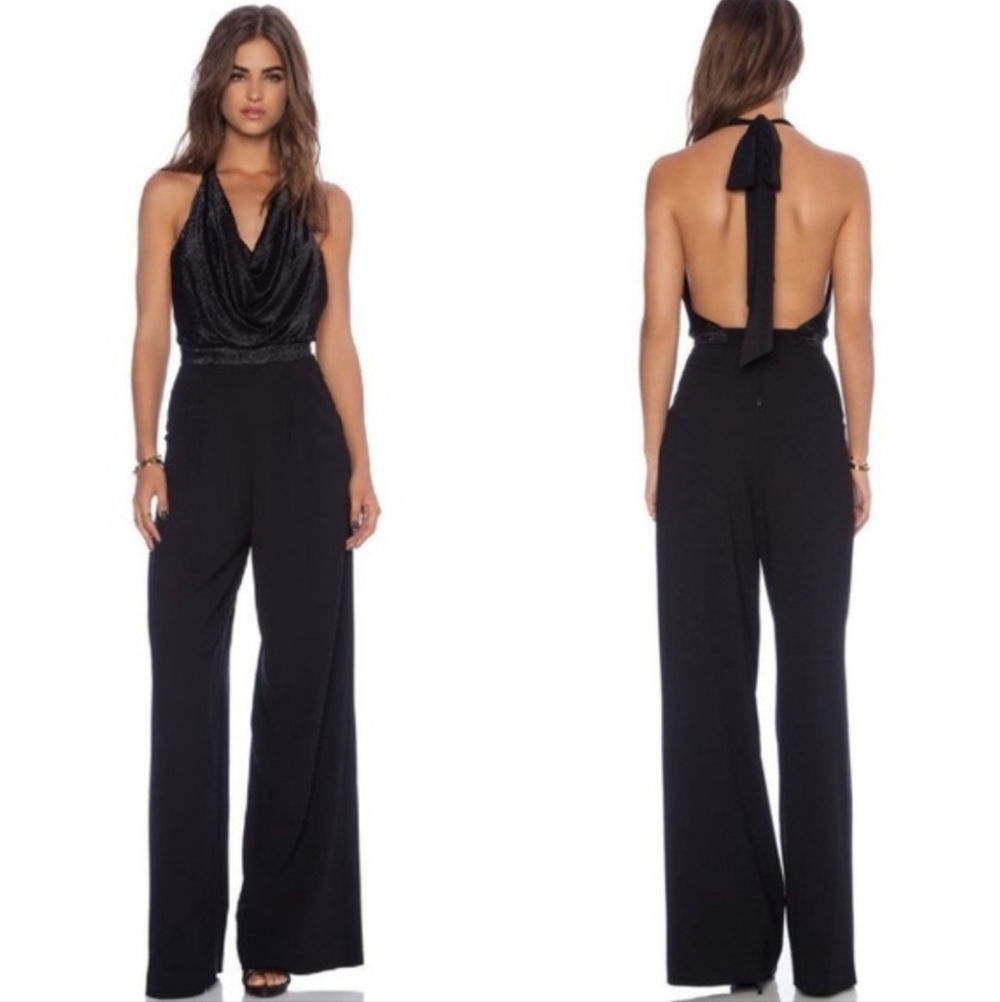 Alice + Olivia - Open Back Silk Blend Jumpsuit